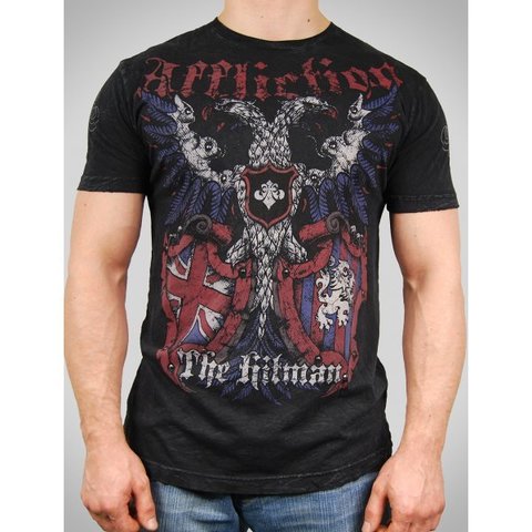 Affliction | Футболка мужская Ricky Hatton Black Tee Signature Series A724BLK перед