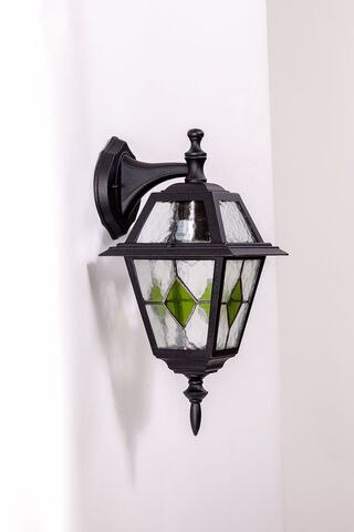 Светильник настенный вниз Faro-llead glas Green черный (B)