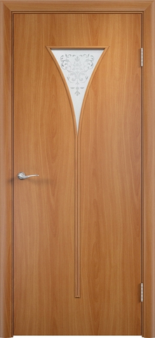 &gt;Дверь Верда C-4 (худож. стекло), цвет миланский орех, остекленная