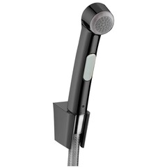 Hansgrohe 32128340 Гигиенический душ - комплект с держателем и шлангом 160 см (чёрный хром шлифованный) фото