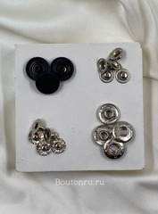 Установочные кнопки черные/комплект с кнопками и шляпкой 15 мм