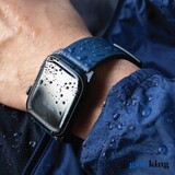 Uniq STRADEN Waterproof Leather/Silicone Strap for Apple Watch 42|44|45mm Blue
