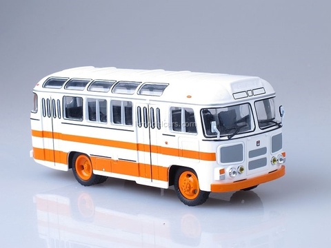 PAZ-672M white-orange Soviet Bus (SOVA) 1:43