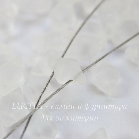 Бусина DiamonDuo Ромб с 2 отверстиями, 8х5 мм, прозрачная матовая (светится в темноте), 10 шт