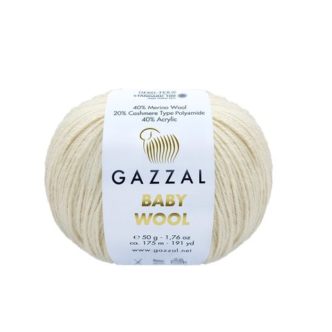 Пряжа Gazzal Baby Wool 829 экрю