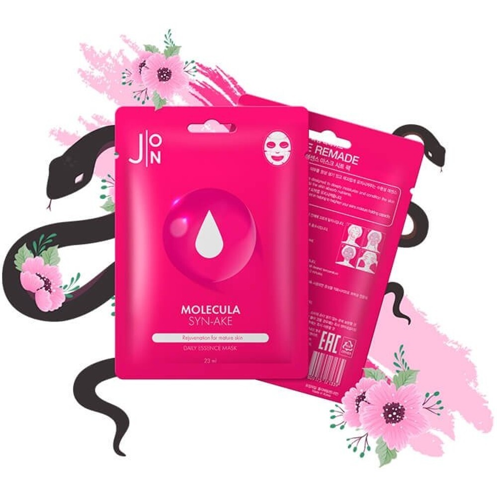 Тканевая маска со змеиным пептидом J:ON Molecula Syn-Ake Daily Essence Mask