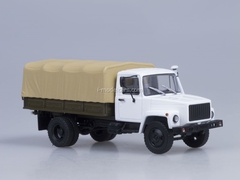 GAZ-3309 engine D-245.7 Diesel Turbo with awning white-beige AutoHistory 1:43