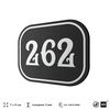 Номерок на дверь квартиры 262, для кабинета, офиса, шильдик 9 х 7 см, черный, Айдентика Технолоджи