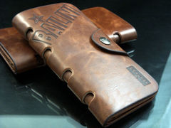 Mens Brown Leather Long Wallet №1