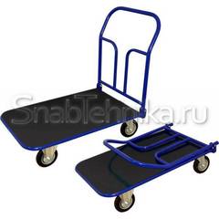 Тележка с резиновым покрытием (складная ручка, педаль) ТПРСР 1 МП (500х800) 160-Ч