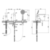 Gessi 38634#149 Gessi Emporio Via manzoni Смеситель для ванны на 3 отверстия с переключателем, изливом и шлангом 1,50м, цвет: Finox Brushed Nickel