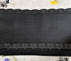 Кружево стрейч, ш. 19,5 см, чёрный
