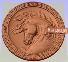 Силиконовый молд  № 0327 медальон Голова коня