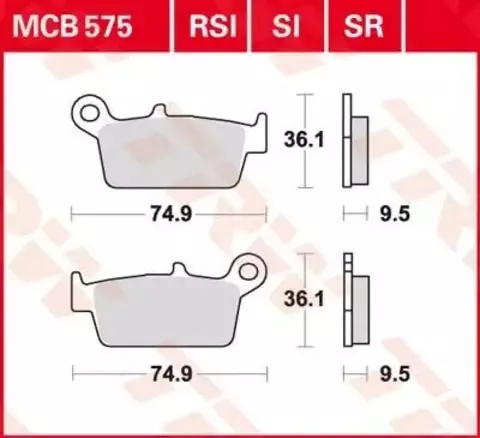 Колодки тормозные дисковые, задние MCB575SI