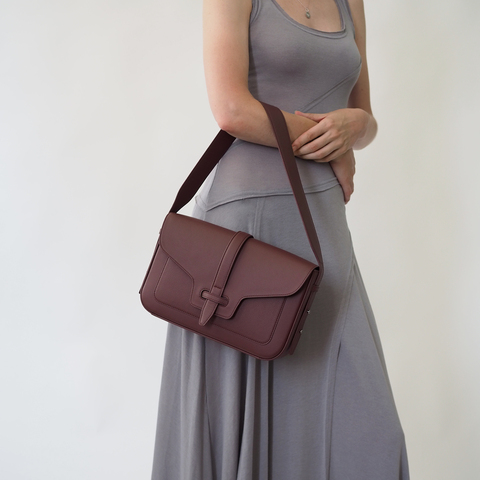 Сумка Universel из кожи теленка, бордового цвета