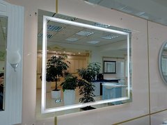 MISTY 2 Неон - Зеркало LED 1200х800 сенсор на зеркале + часы (двойная подсветка)