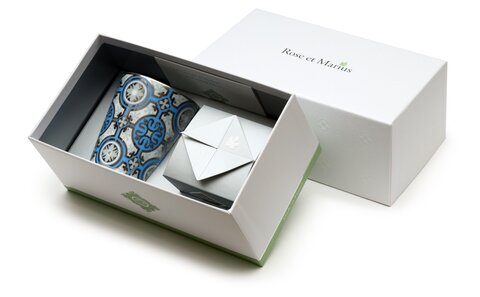 Свеча парфюмированная 200г Rose et Marius Casteu bleu ciel platine серая