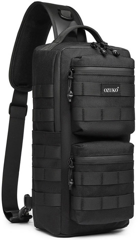 Картинка рюкзак однолямочный Ozuko 9661 black - 10