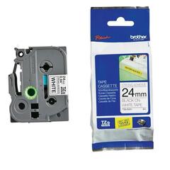 Сверхклейкая лента для наклеек Brother TZe-S251 - ширина 24 мм, черный шрифт на белом фоне