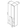 Am.Pm M90CHL0306HF GEM, шкаф-колонна, подвесной, левый, 30 см, двери, push-to-open, цвет: орех