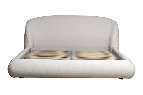 Кровать без механизма 198х240х90см Garda Decor Palazzo Norton рогожка светло-бежевая