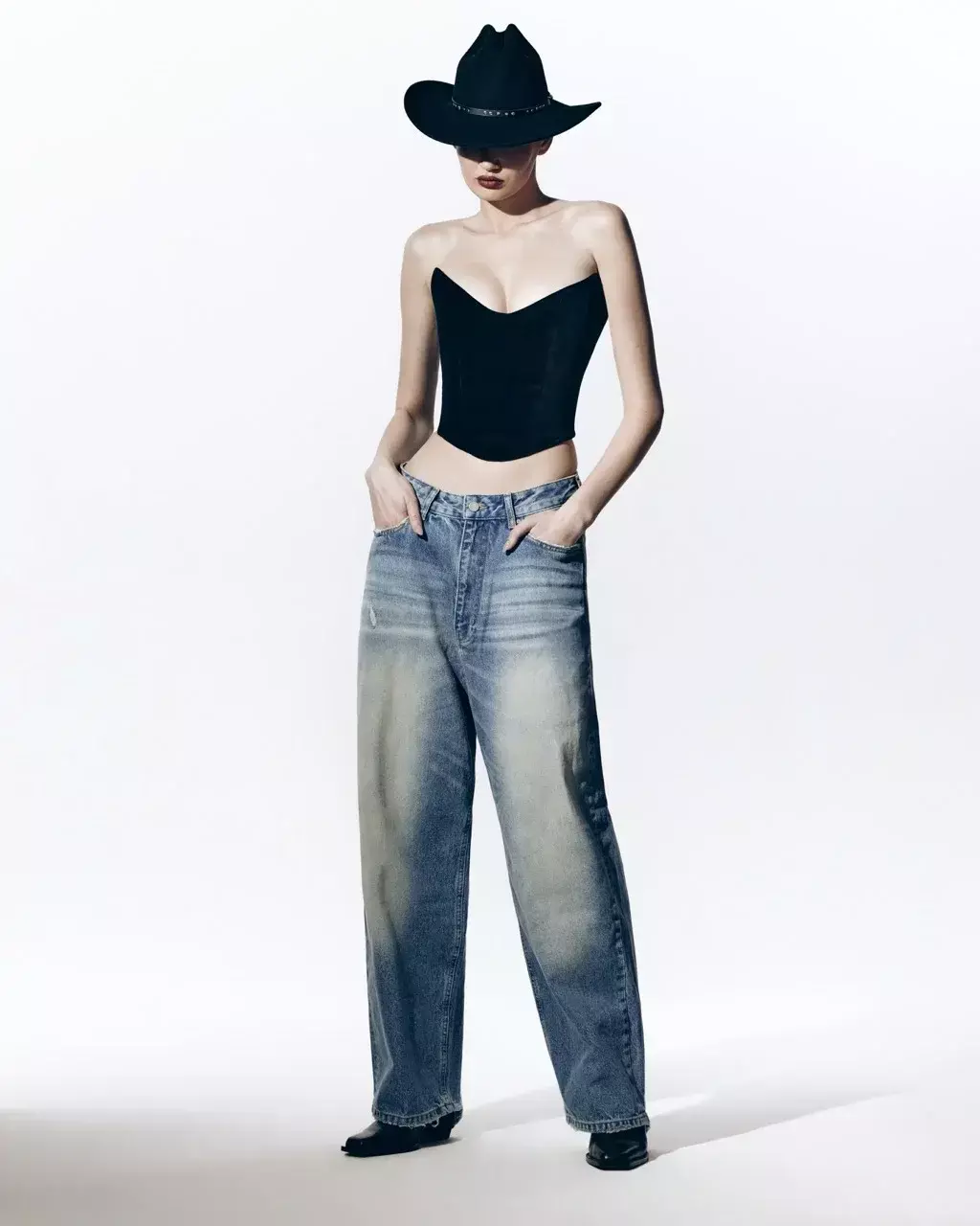 Корсет бархатный черный