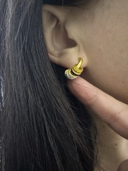 Серьги-конго style by CELINE с подвесками колечками с цветной эмалью