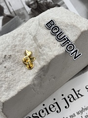 Заглушки для серег с сердцем золото (пара)