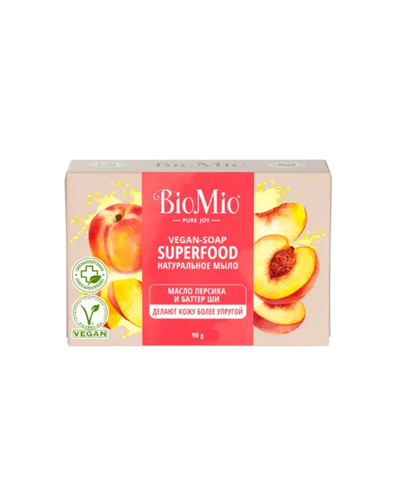 BioMio натур.мыло с маслом персика и баттером Ши 90гр