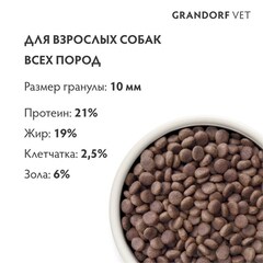Grandorf Veterinary Diet Dog Hypoallergenic сухой диетический корм для собак с пищевой аллергией или непереносимостью 3 кг