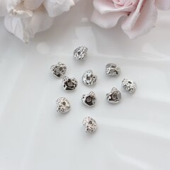 Бусина разделитель (спейсер) фриформ, 7 мм, родий, 5 штук, Р069