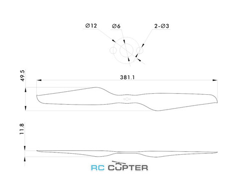 Пропеллер карбоновый NS 15x5 T-Motor (пара)