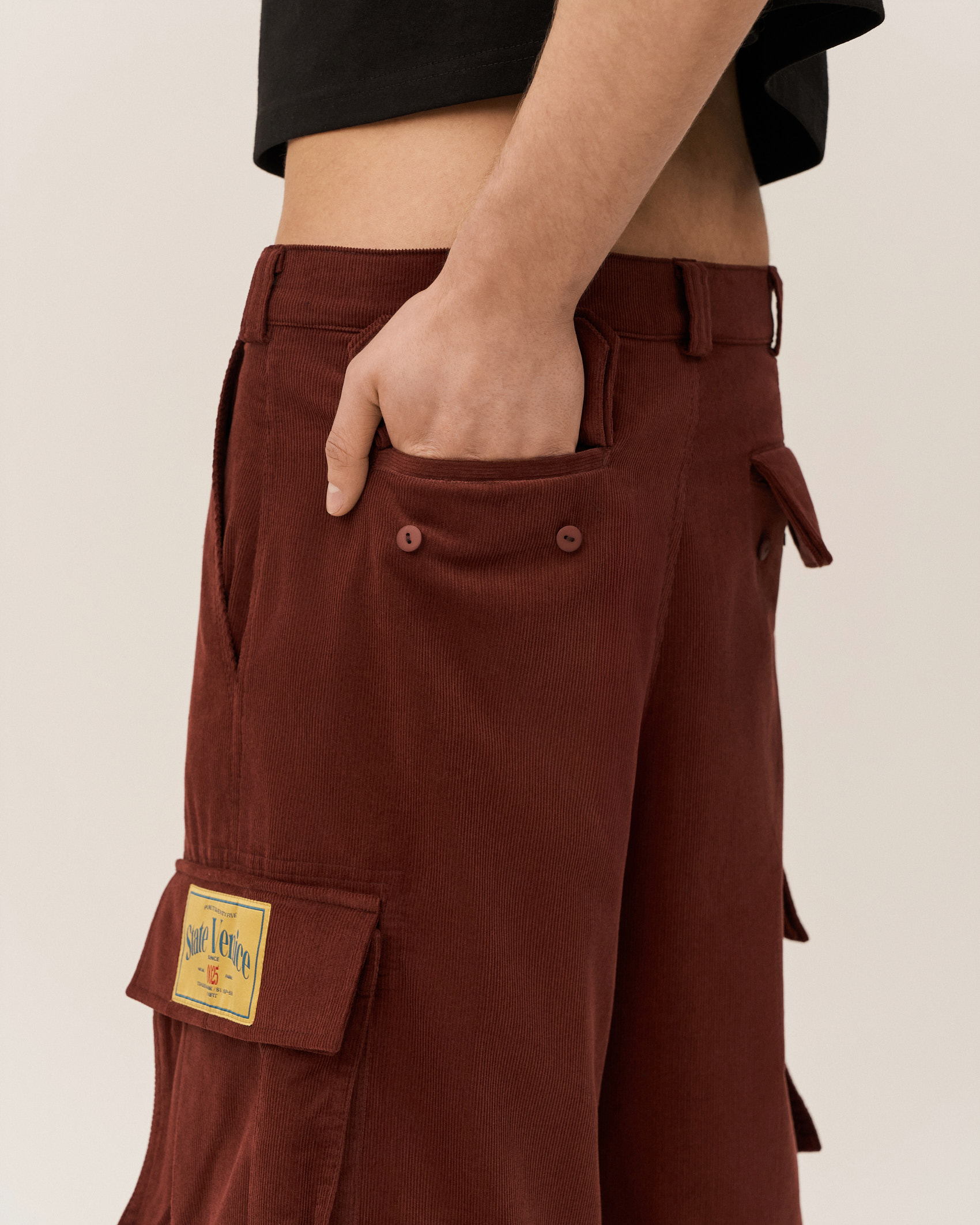 Вельветовые карго брюки