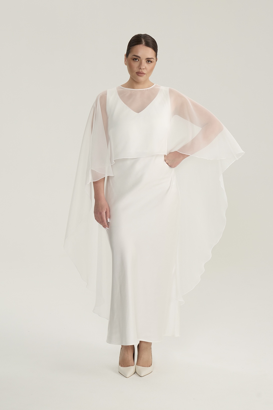 Накидка удлиненная, молочный