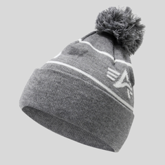 Шапка Alpha Industries Essential Pom Beanie Medium Charcoal Heather (Серая)