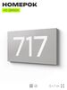 Номер на дверь 717, табличка на дверь для офиса, квартиры, кабинета, аудитории, склада, серая 120х70 мм, Айдентика Технолоджи