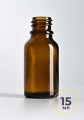 Стеклянный коричневый флакон 15 мл. Янтарь