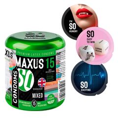 Презервативы в металлическом кейсе MAXUS Mixed - 15 шт. - 