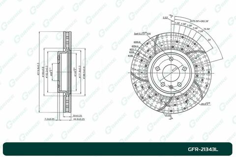 Диск тормозной перфорированный вентилируемый G-brake GFR-21343L левый