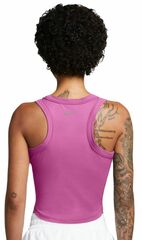 Топ теннисный Nike One Fitted Dir-Fit Short Sleeve Crop Tank - playful pink/black