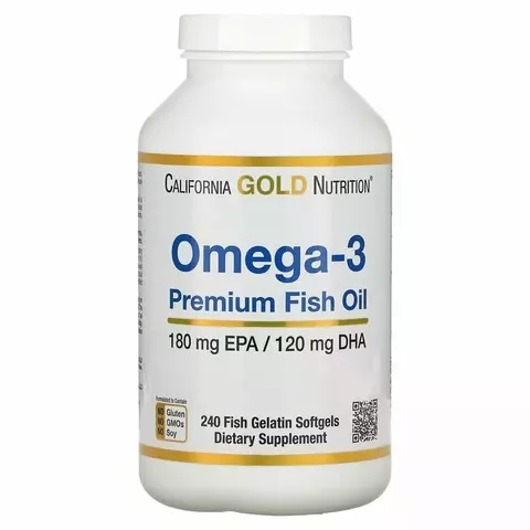 California Gold Nutrition Omega-3 Premium Fish Oil капс., 240 шт., c iHerb