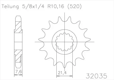 Звезда ведущая 50-32035 15S