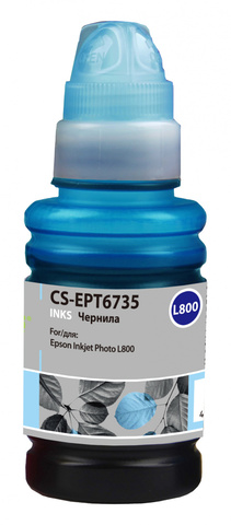 Чернила Cactus CS-EPT6735 T6735 Светло-голубой / Light Cyan 100мл для Epson L800/L810/L850/L1800