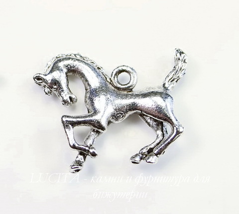 Подвеска Quest Beads "Конь" (цвет-античное серебро) 21х17 мм