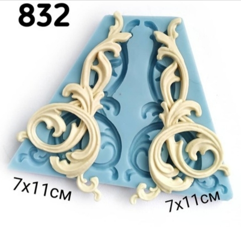Молд, 2 завитка 7х11см, Арт.PO-0832, силикон
