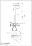 Смеситель высокий для раковины D&K Venice.Gondola (DA1022081)