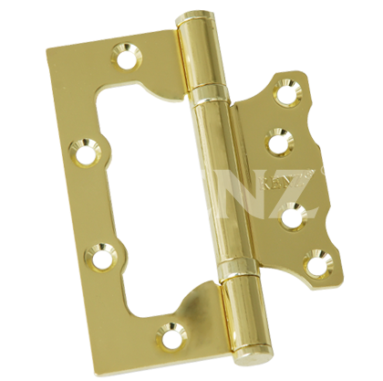 Петли (комплект) накладная Ренц IN100-2BB FH PB безВР (2шт), цвет латунь блестящая (гарантия - 12 месяцев)