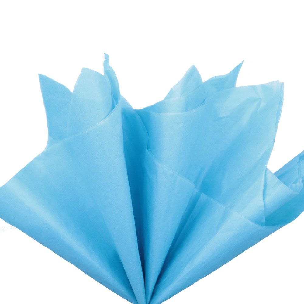 Упаковочная бумага, Тишью (76*50см), Голубая, 10 листов.