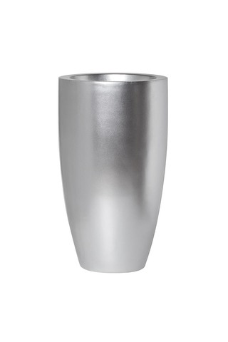 Кашпо для цветов напольное 33x58см Garda Decor гладкое серебряное