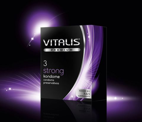 Презервативы с утолщенной стенкой VITALIS PREMIUM strong - 3 шт.
